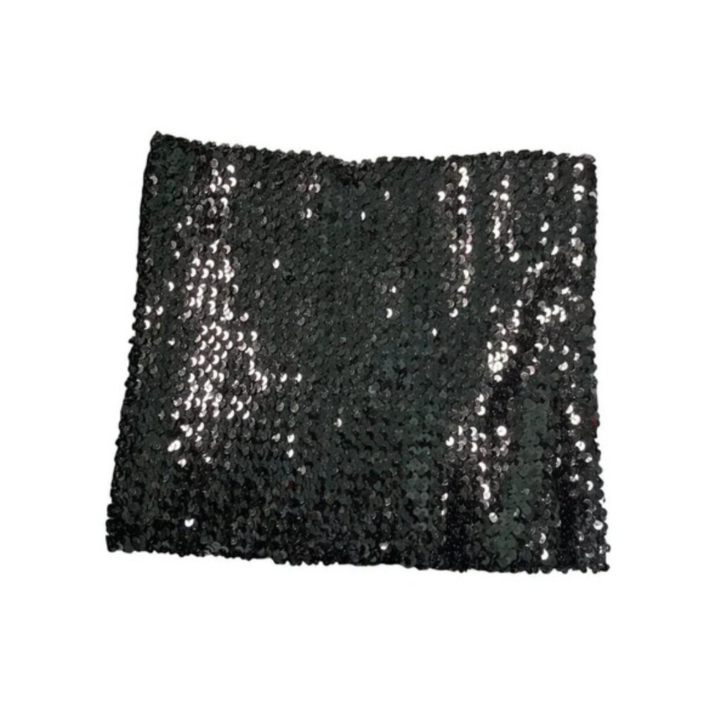 Vintage 19th Avenue Y2K Black Sequin Sparkling Tube Top Cropped Made in Canada